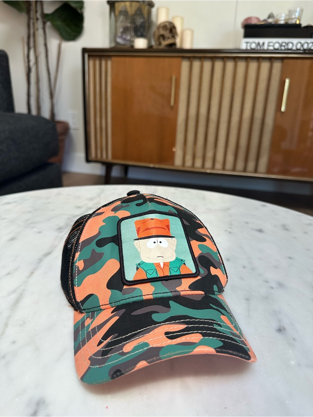 South Park Overlord Jimbo Camo Trucker Hat with Patch
